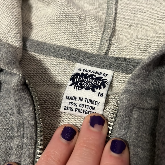 Rainforest Cafe Orlando Green Zip-Up Hoodie - M - Picture 4 of 8